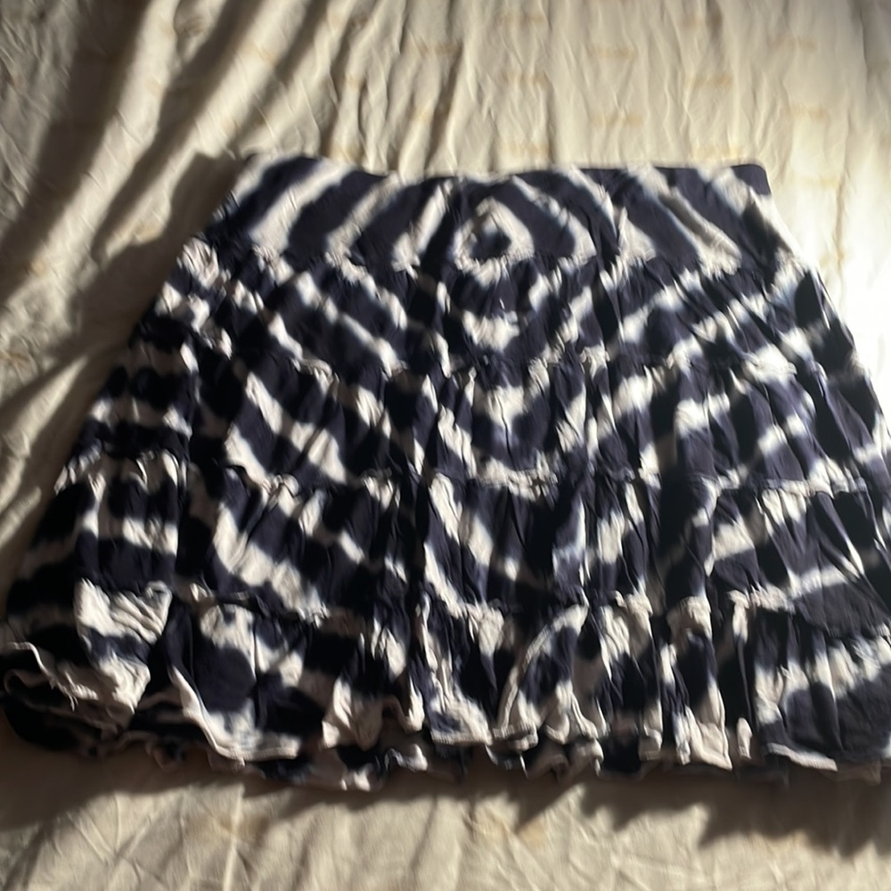 INC-International Concepts Navy & White Tye-Dye mini skirt